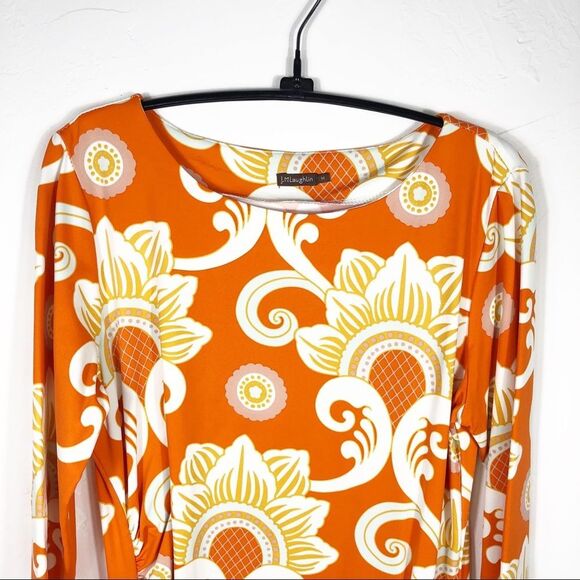 J. McLaughlin | “Sage” Dress | Stretchy | Orange | 3/4 length sleeves | … - Picture 2 of 8